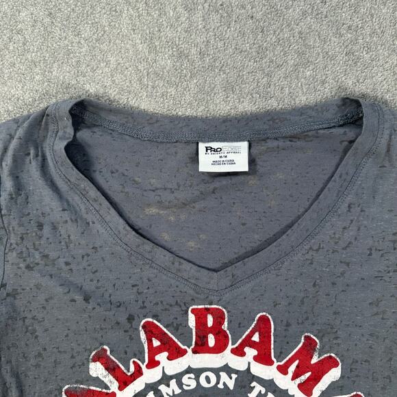 Alabama Crimson Tide Bama Pro Edge T- Shirt Juniors Medium V-Neck Distressed New - Picture 2 of 9